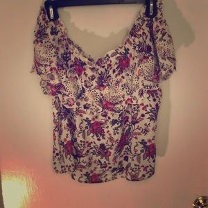 Flower off the shoulder top.